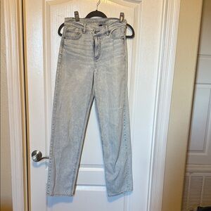 American Eagle Outfitters Light Gray Straight Leg Jeans